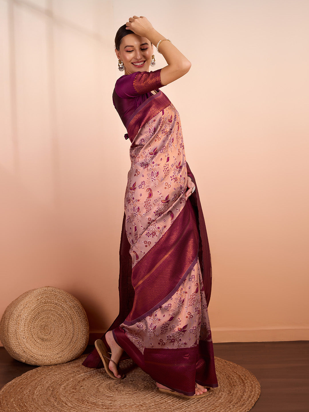 DrapeKatha Blush Banarasi Muse – Woven Banarasi Pure Silk Saree