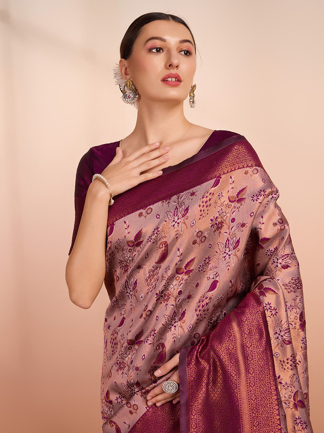 DrapeKatha Blush Banarasi Muse – Woven Banarasi Pure Silk Saree