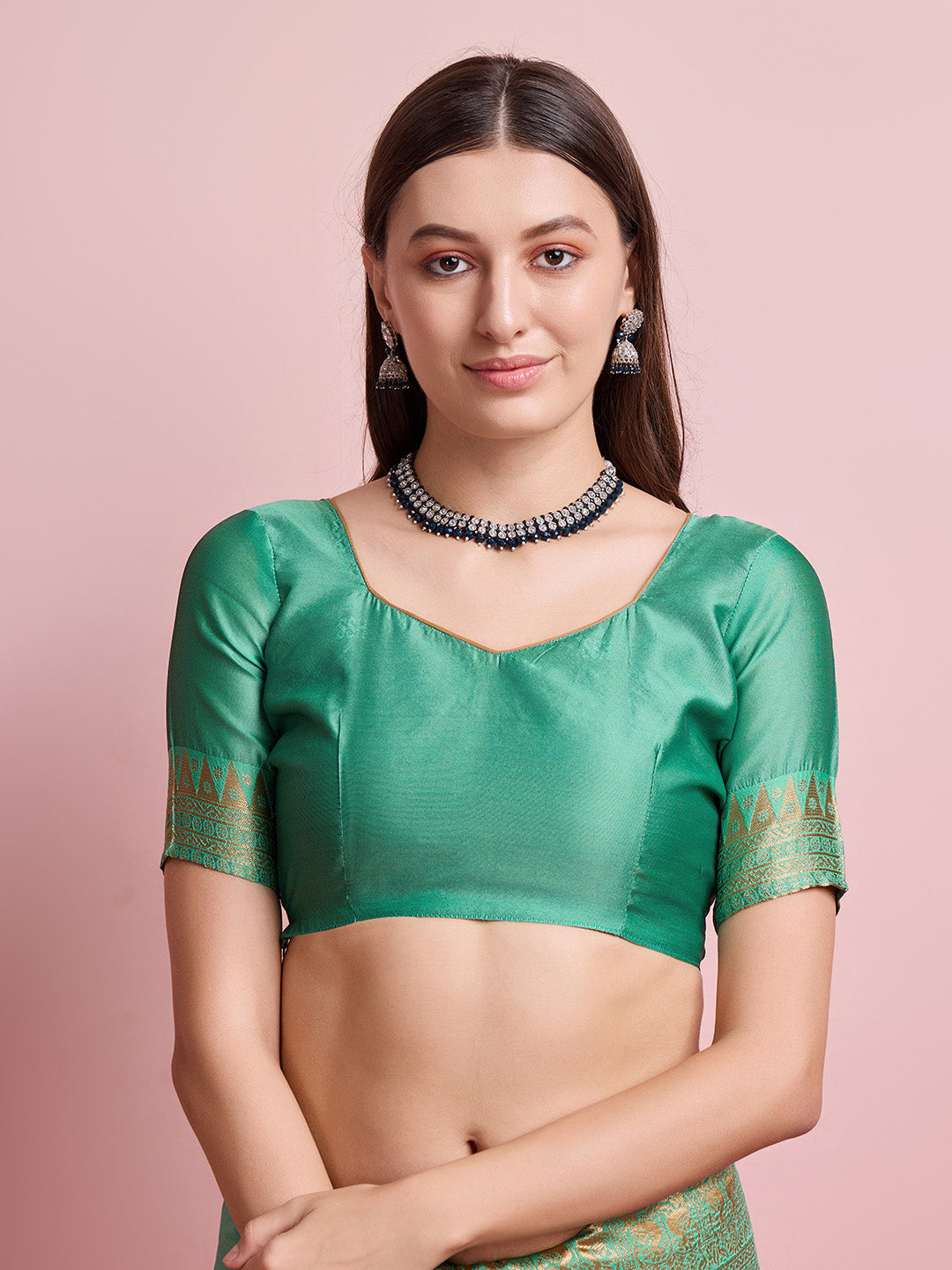 DrapeKatha Pastel Bloom – Jari Weaved Banarasi Silk Blend Saree