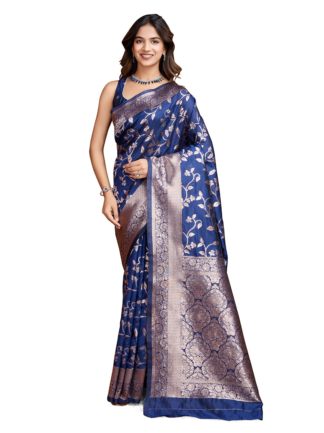 DrapeKatha Midnight Grace – Woven Bollywood Pure Silk Saree