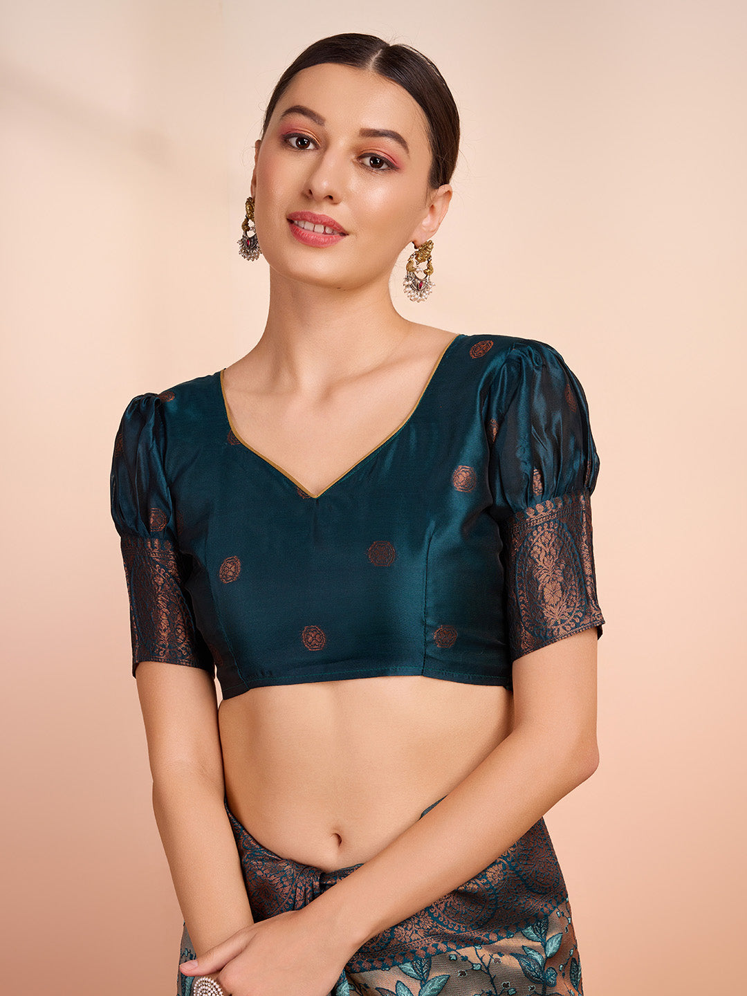 DrapeKatha Spring Meadow – Woven Banarasi Pure Silk Saree