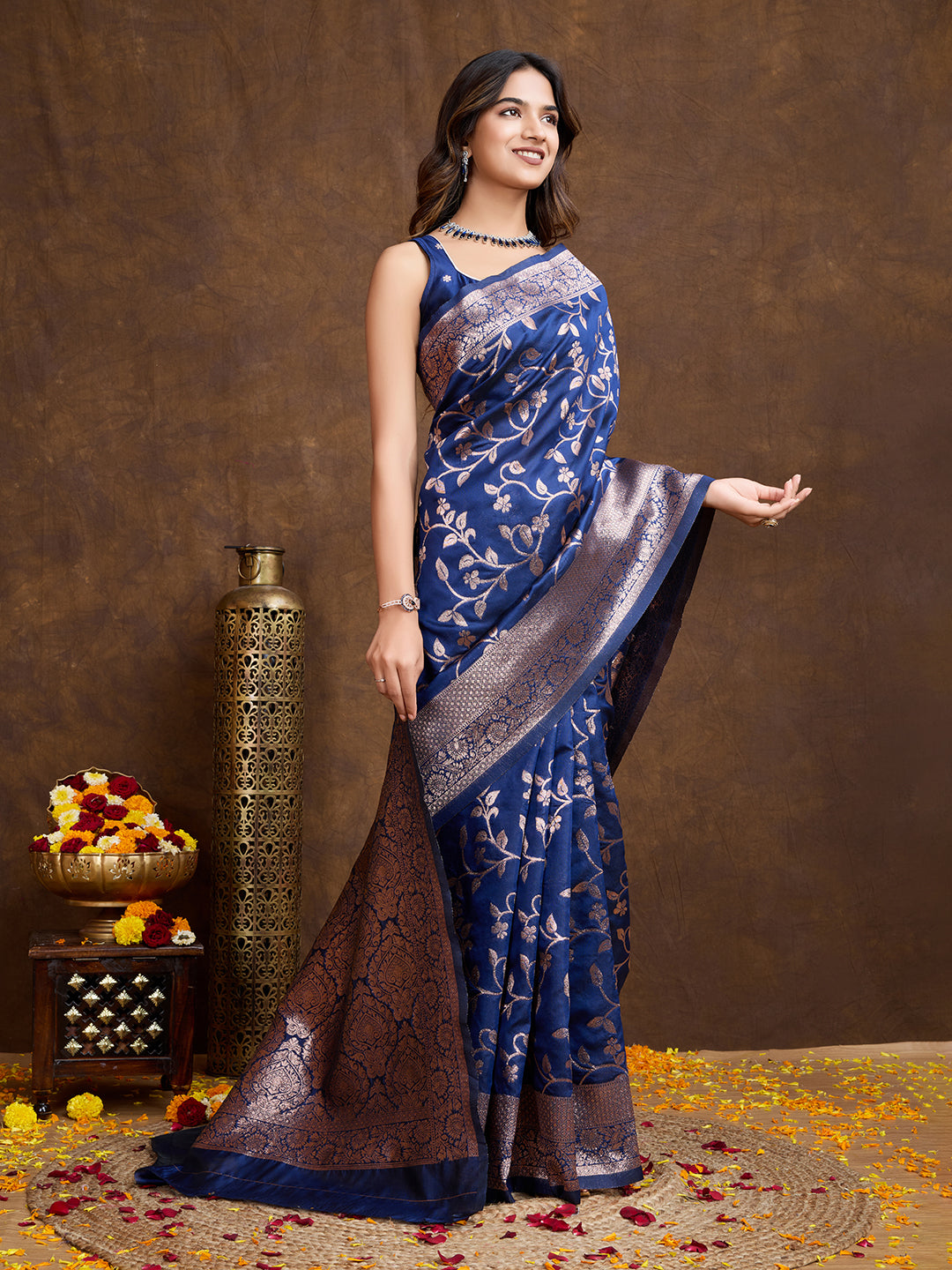 DrapeKatha Midnight Grace – Woven Bollywood Pure Silk Saree