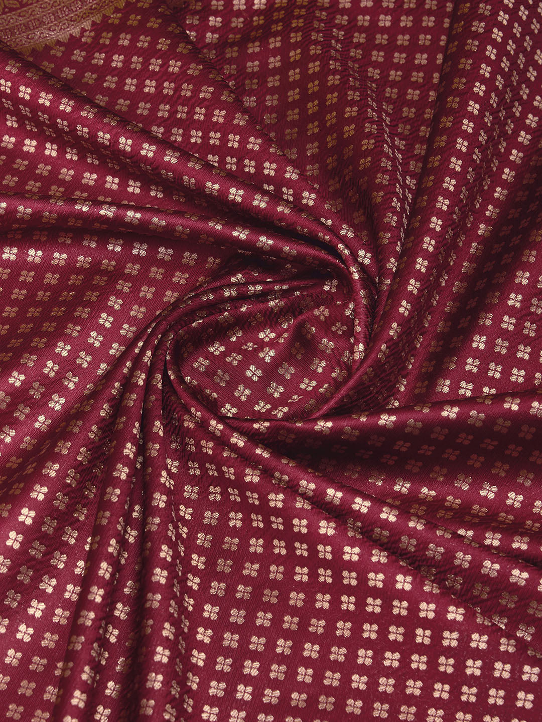DrapeKatha Vintage Rouge – Jari Weaved Banarasi Silk Blend Saree