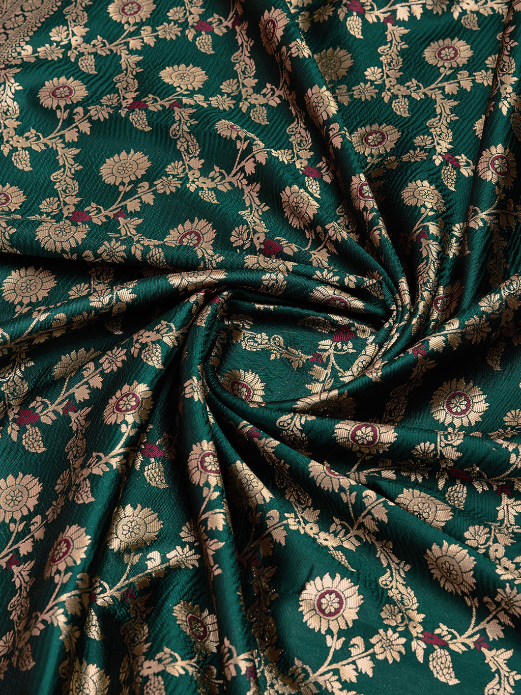 DrapeKatha Neem Elegance – Digital Print Banarasi Silk Blend Saree