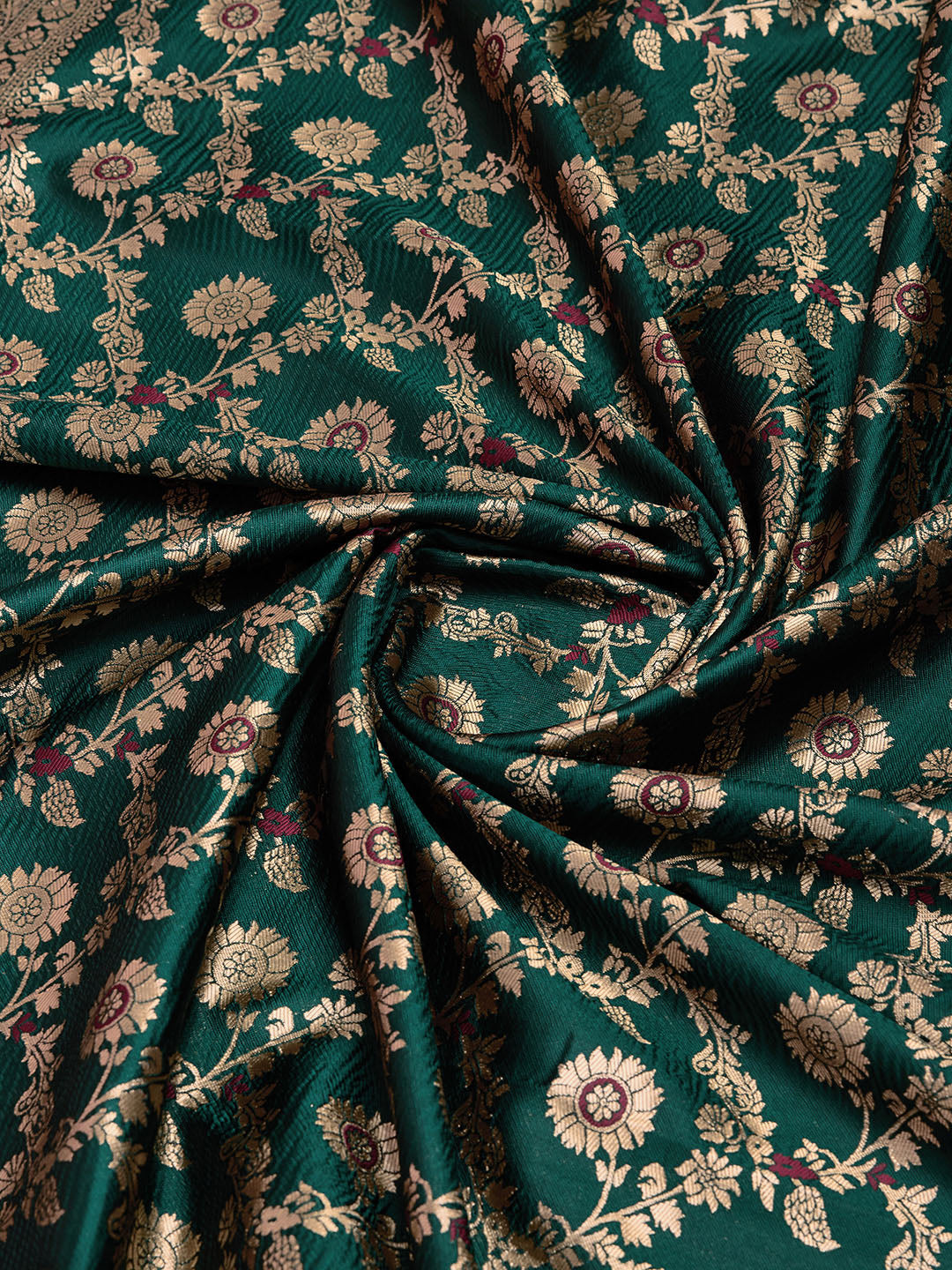 DrapeKatha Neem Elegance – Digital Print Banarasi Silk Blend Saree