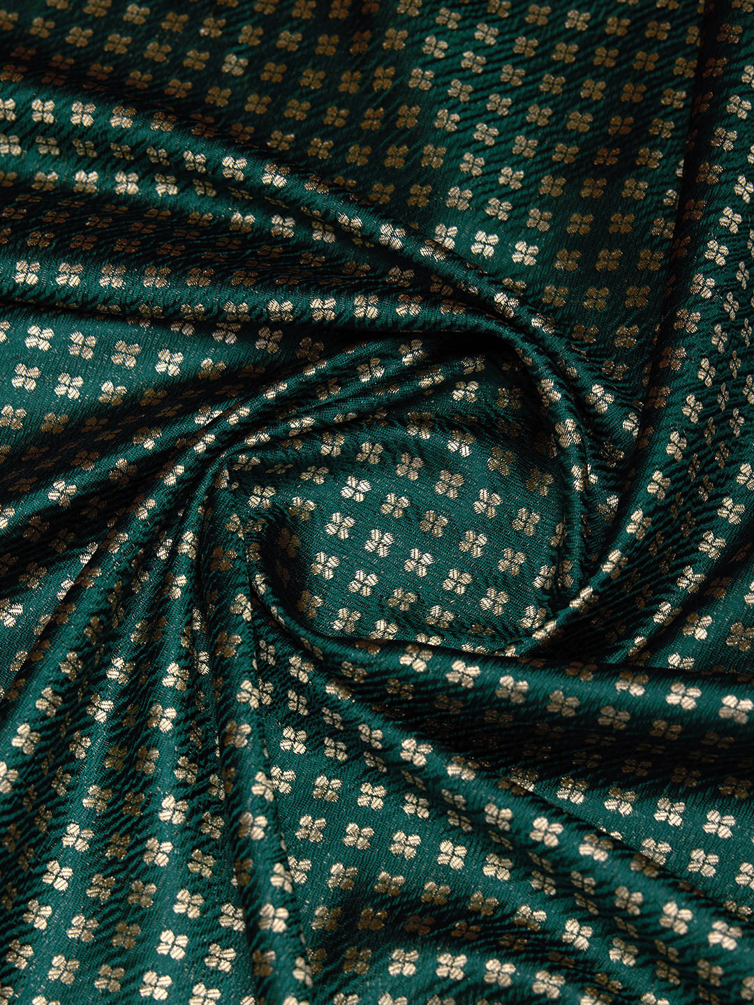 DrapeKatha Emerald Aura – Jari Weaved Banarasi Silk Blend Saree