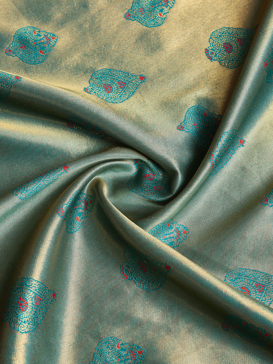 DrapeKatha Harvest Harmony – Digital Print Banarasi Silk Blend Saree