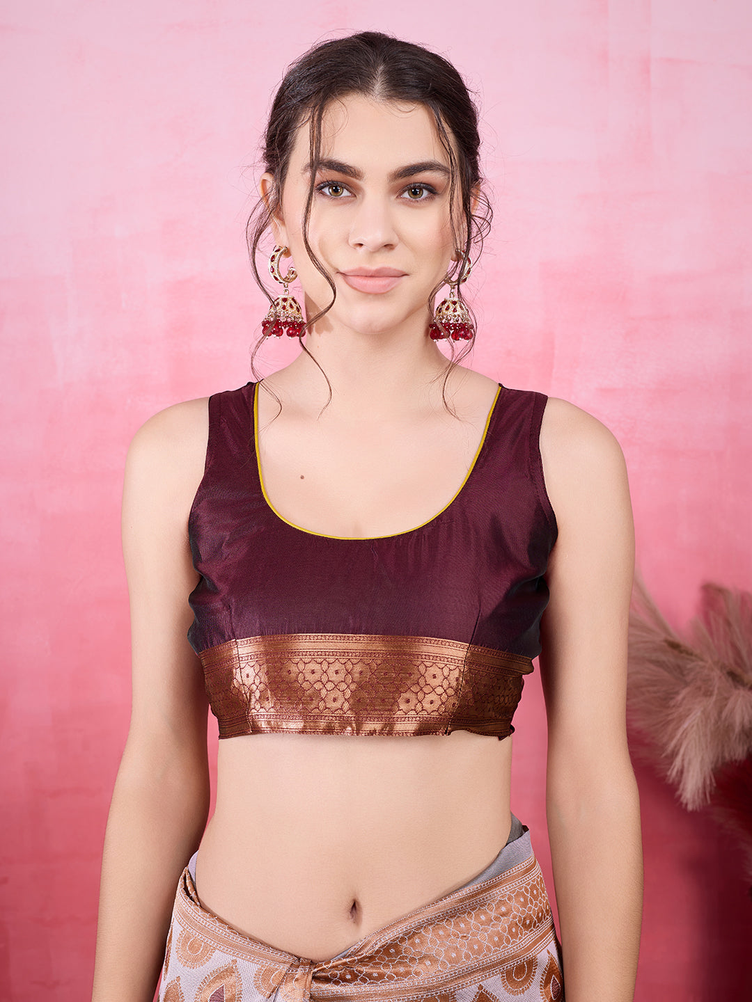 DrapeKatha Gulabi Gaze – Woven Bollywood Pure Silk Saree