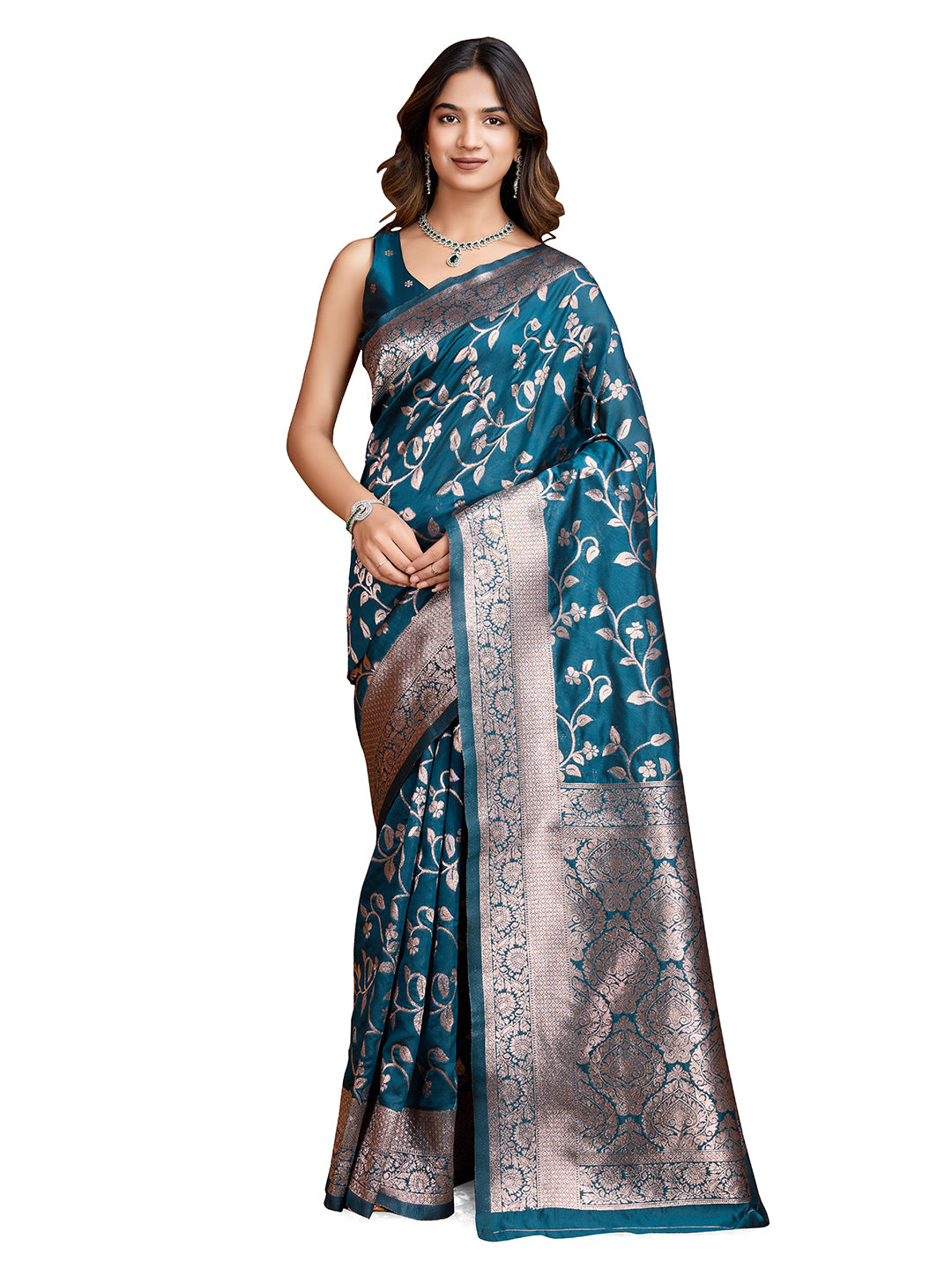 DrapeKatha Ocean Whisper – Woven Bollywood Pure Silk Saree