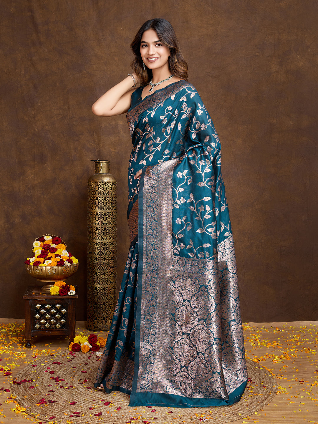 DrapeKatha Ocean Whisper – Woven Bollywood Pure Silk Saree