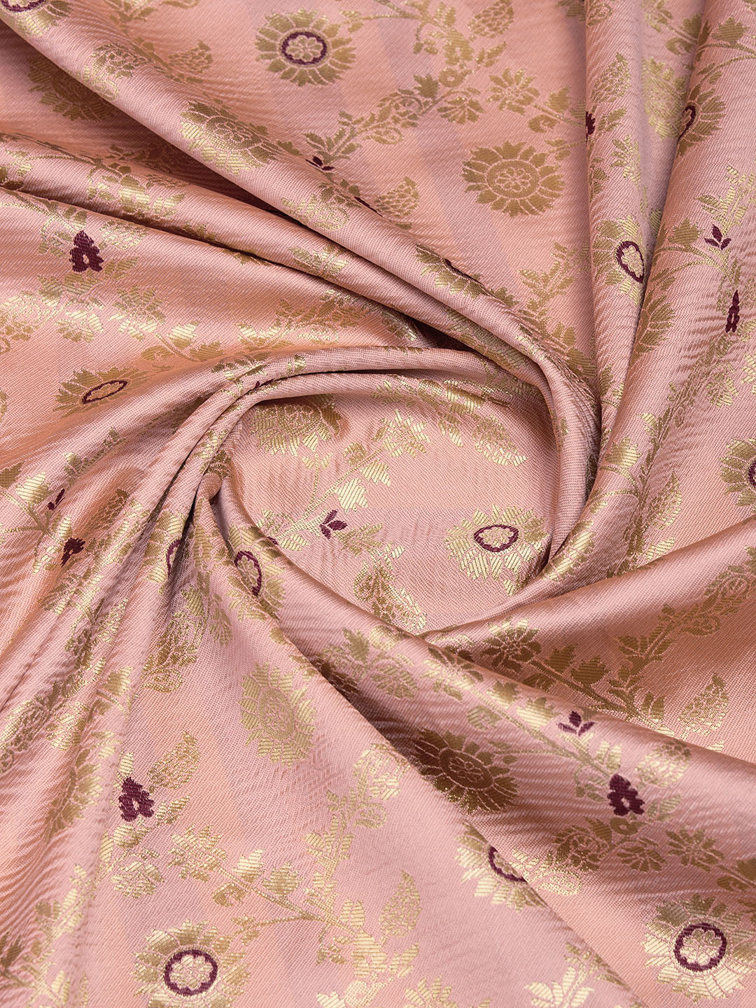 DrapeKatha Saffron Saga – Digital Print Banarasi Silk Blend Saree