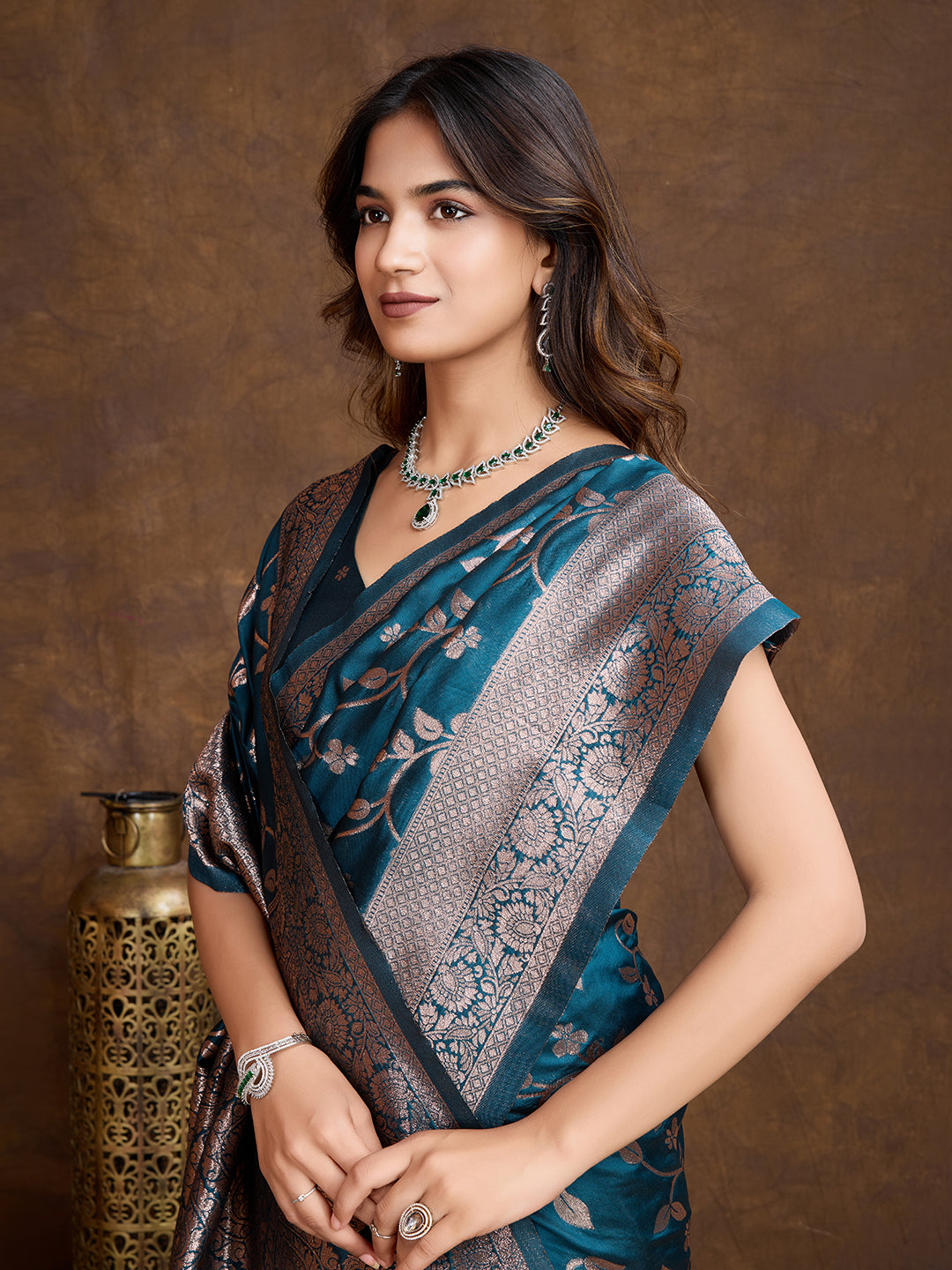 DrapeKatha Ocean Whisper – Woven Bollywood Pure Silk Saree