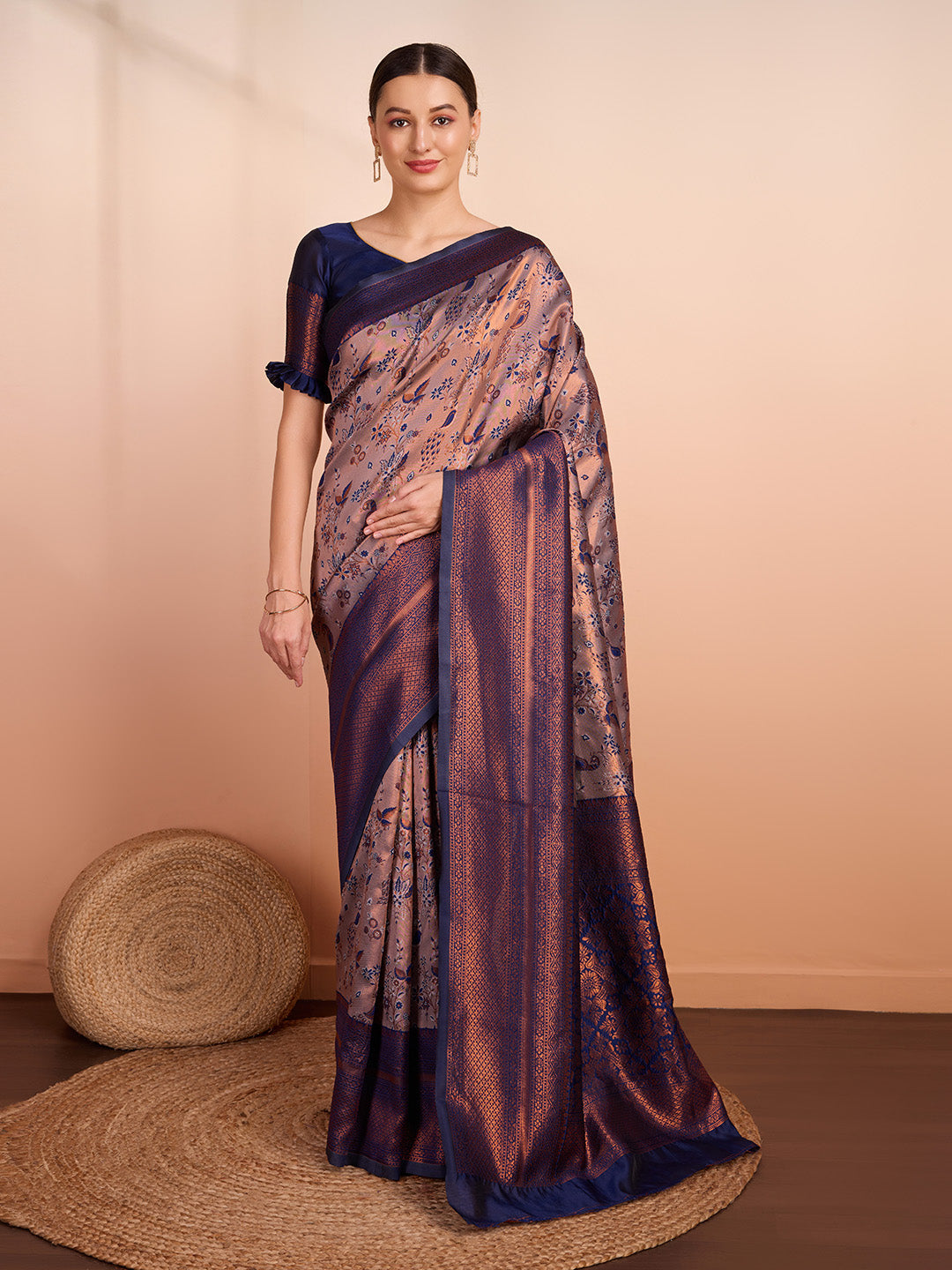 DrapeKatha Celebration Hue – Woven Banarasi Pure Silk Saree