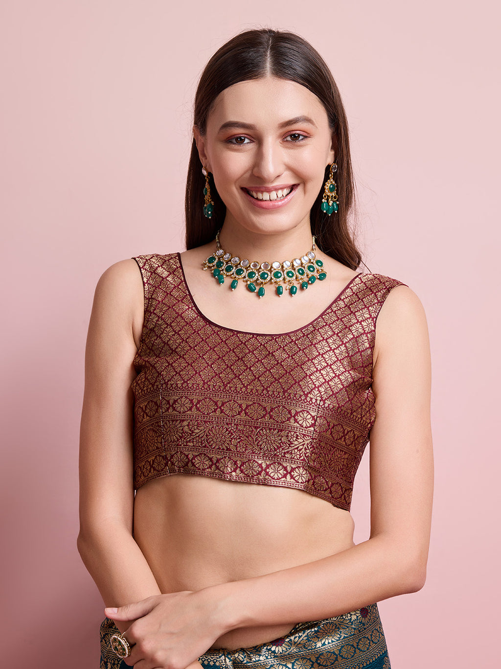 DrapeKatha Kaleidoscope Charm – Digital Print Banarasi Silk Blend Saree