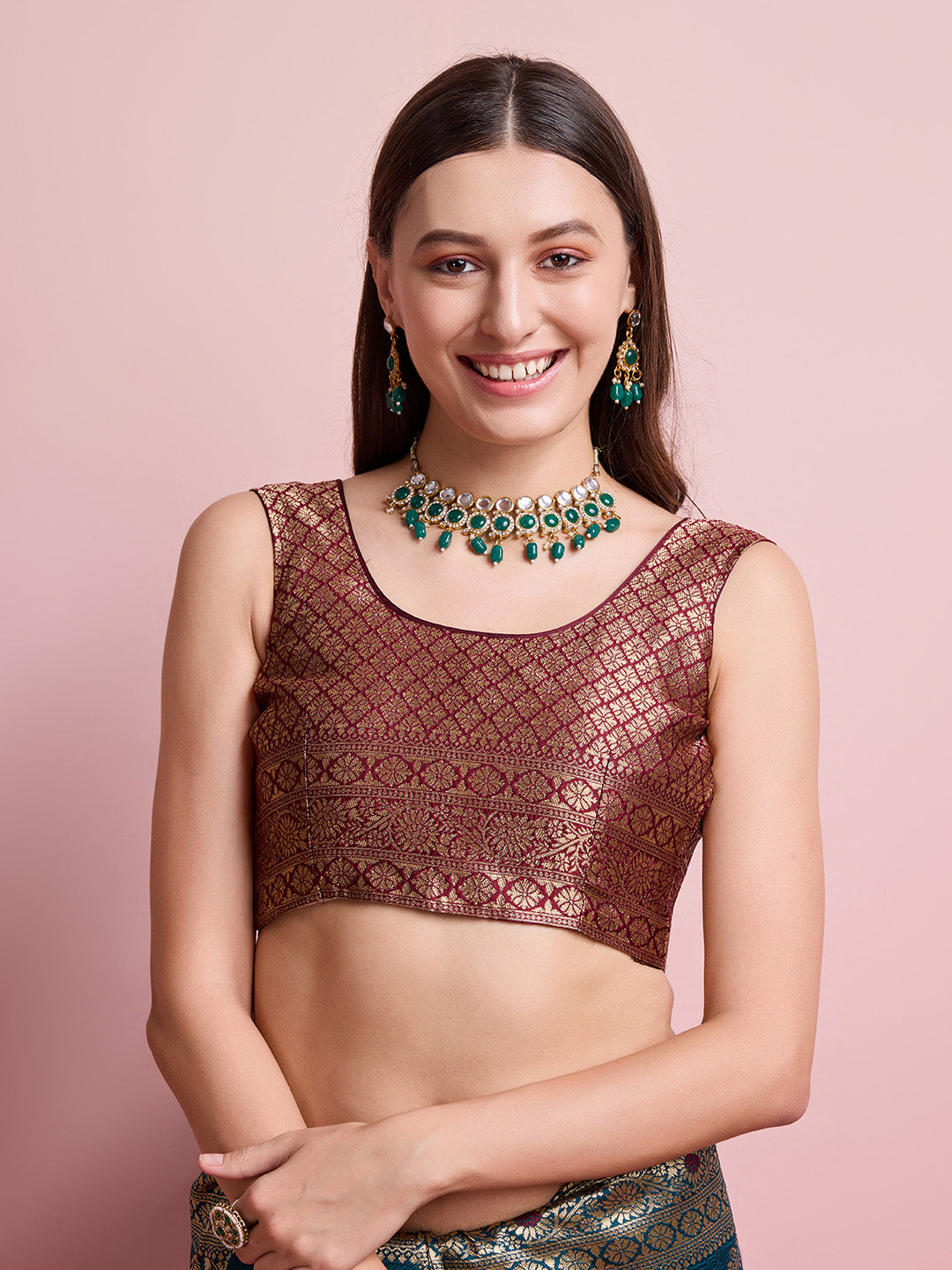 DrapeKatha Kaleidoscope Charm – Digital Print Banarasi Silk Blend Saree