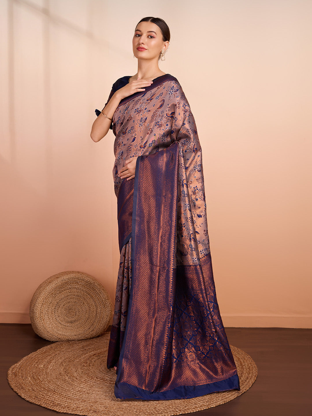 DrapeKatha Celebration Hue – Woven Banarasi Pure Silk Saree