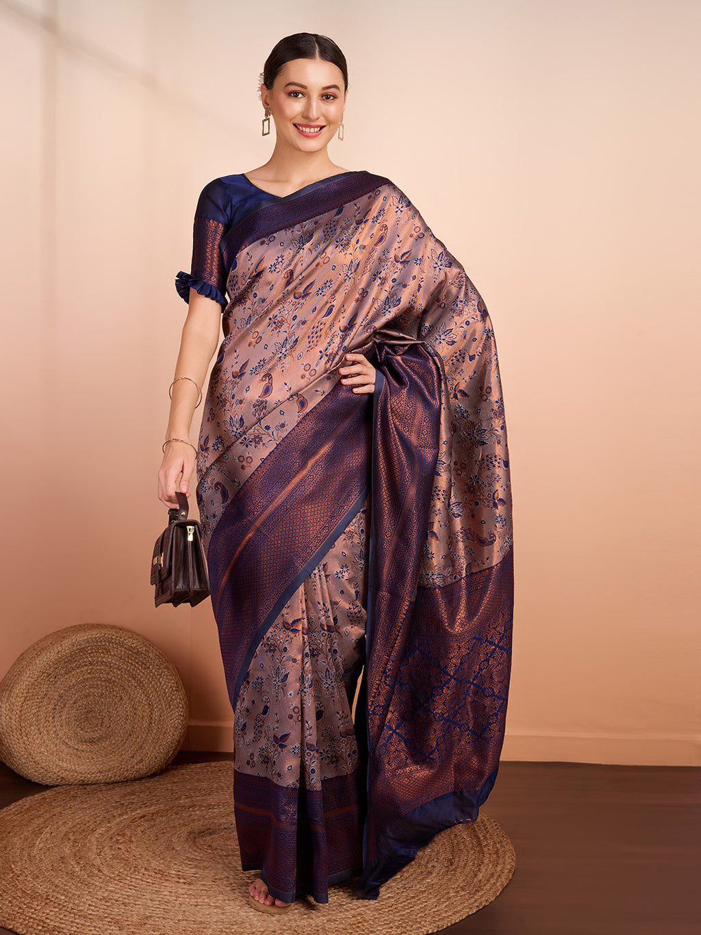 DrapeKatha Celebration Hue – Woven Banarasi Pure Silk Saree