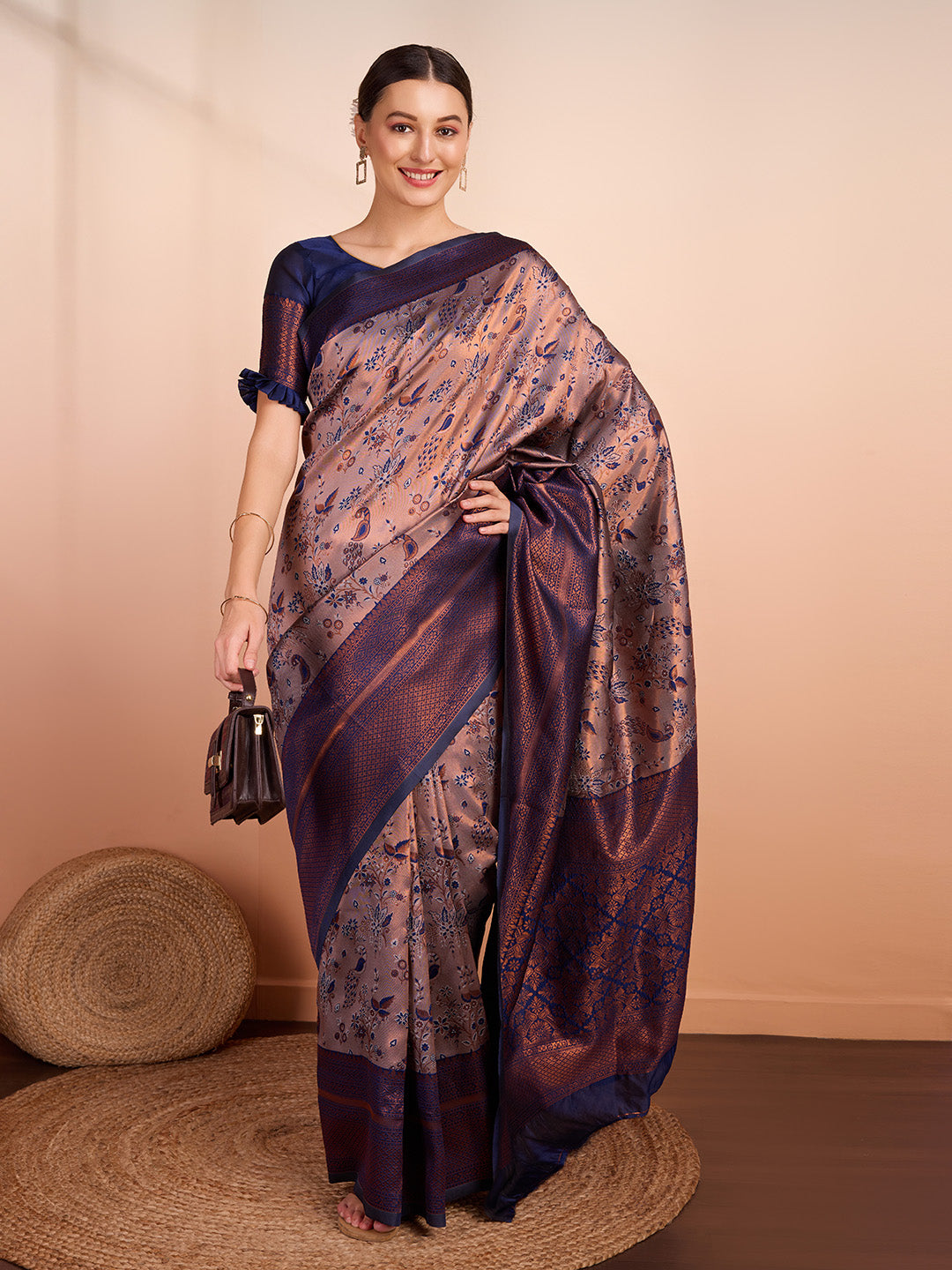 DrapeKatha Celebration Hue – Woven Banarasi Pure Silk Saree