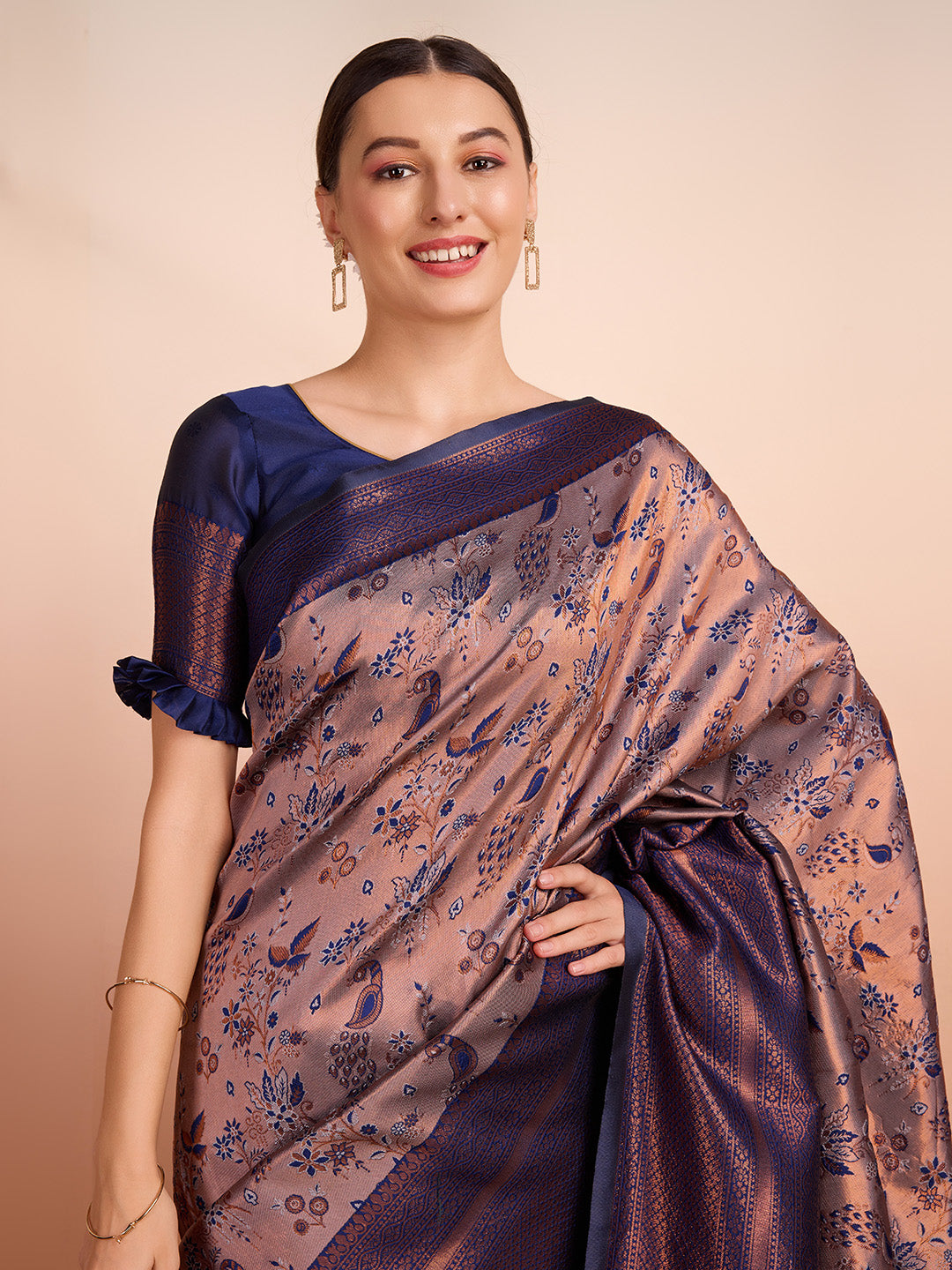 DrapeKatha Celebration Hue – Woven Banarasi Pure Silk Saree