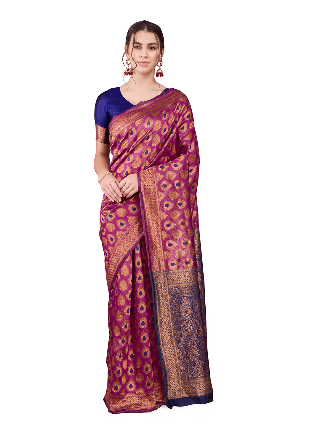 DrapeKatha Rosé Raga – Woven Bollywood Pure Silk Saree