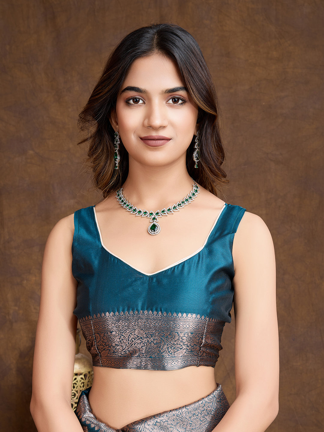DrapeKatha Sky Serenity – Woven Bollywood Pure Silk Saree