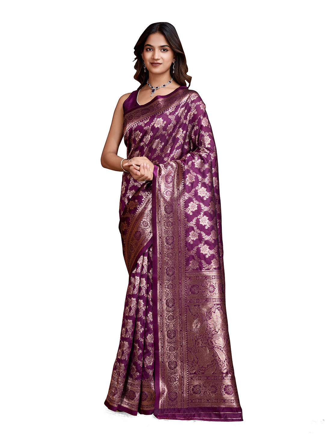 DrapeKatha Lavender Luxe – Woven Bollywood Pure Silk Saree