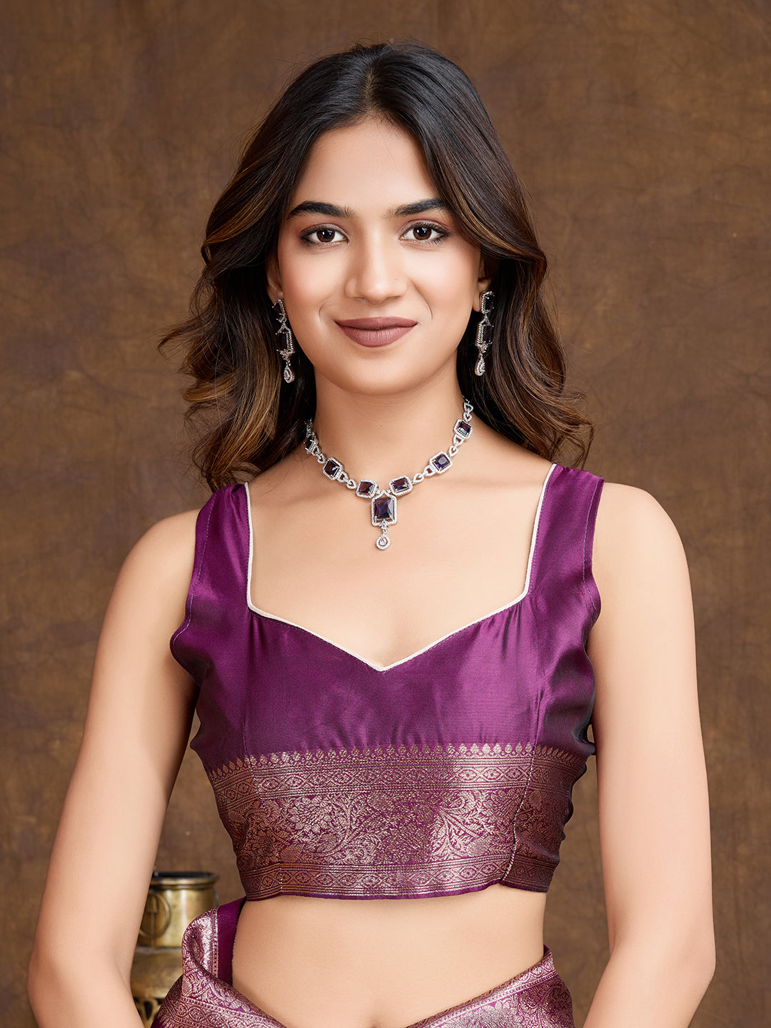 DrapeKatha Lavender Allure – Woven Bollywood Pure Silk Saree