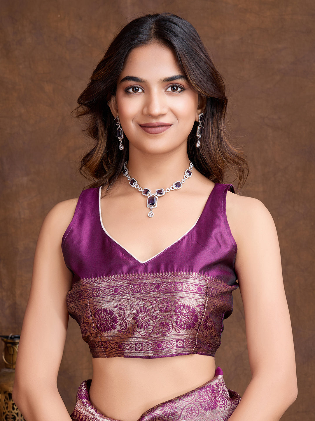 DrapeKatha Lavender Luxe – Woven Bollywood Pure Silk Saree