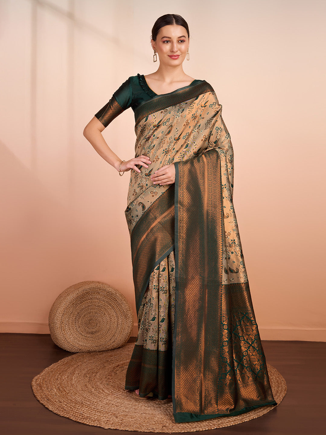 DrapeKatha Evergreen Weave – Woven Banarasi Pure Silk Saree