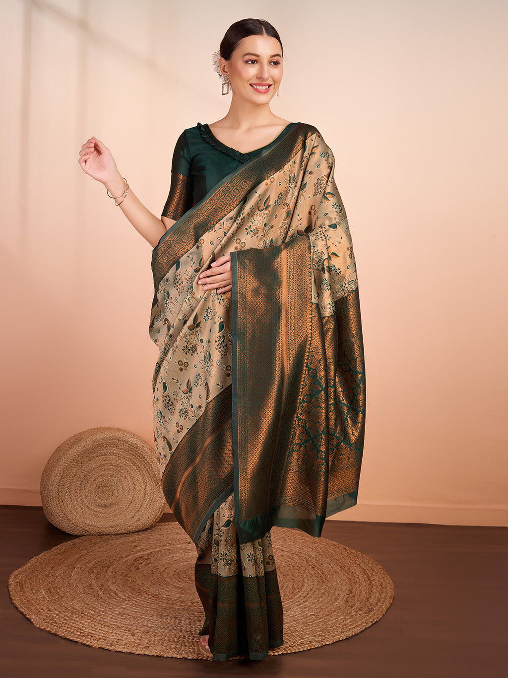 DrapeKatha Evergreen Weave – Woven Banarasi Pure Silk Saree