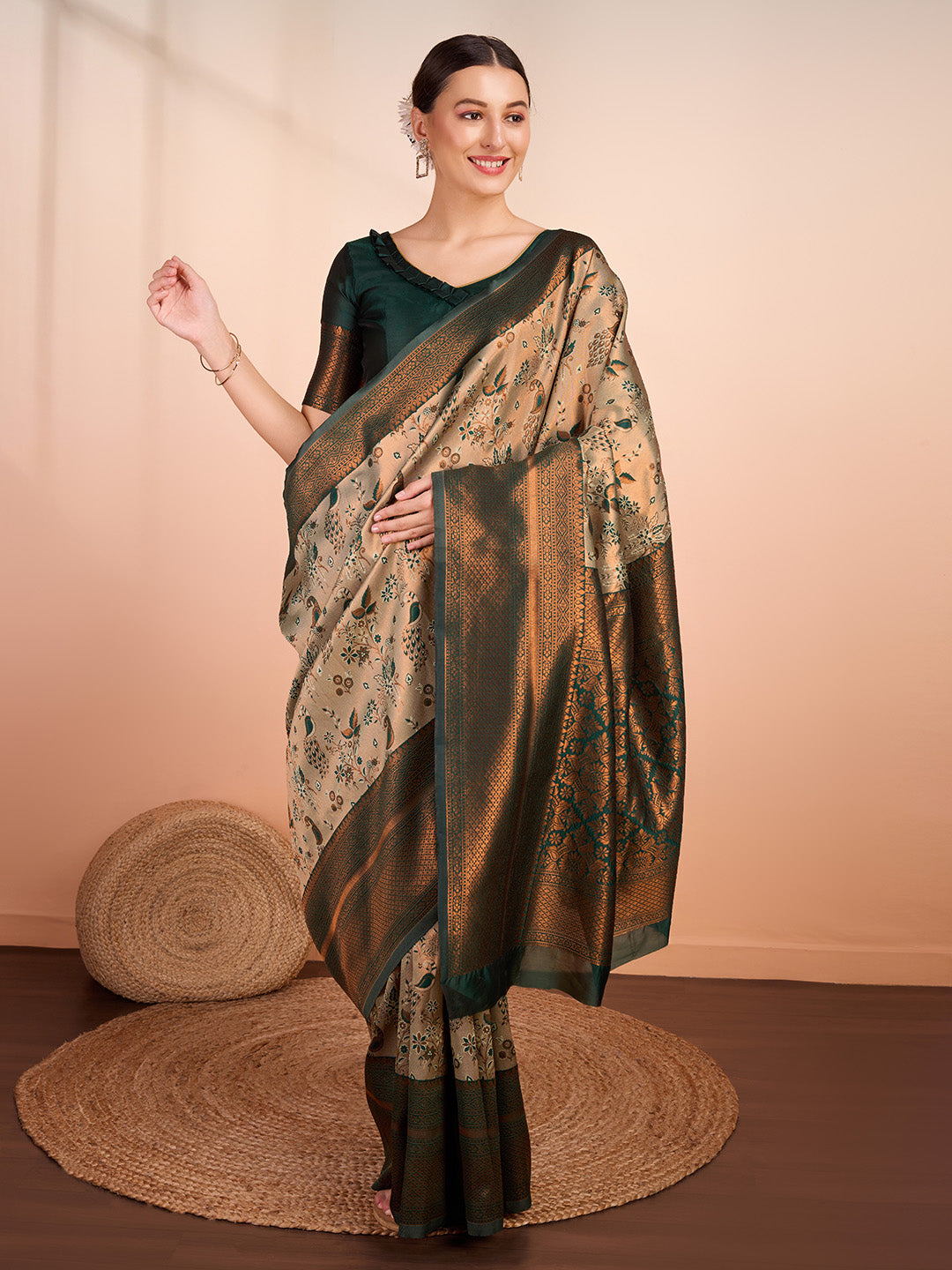 DrapeKatha Evergreen Weave – Woven Banarasi Pure Silk Saree