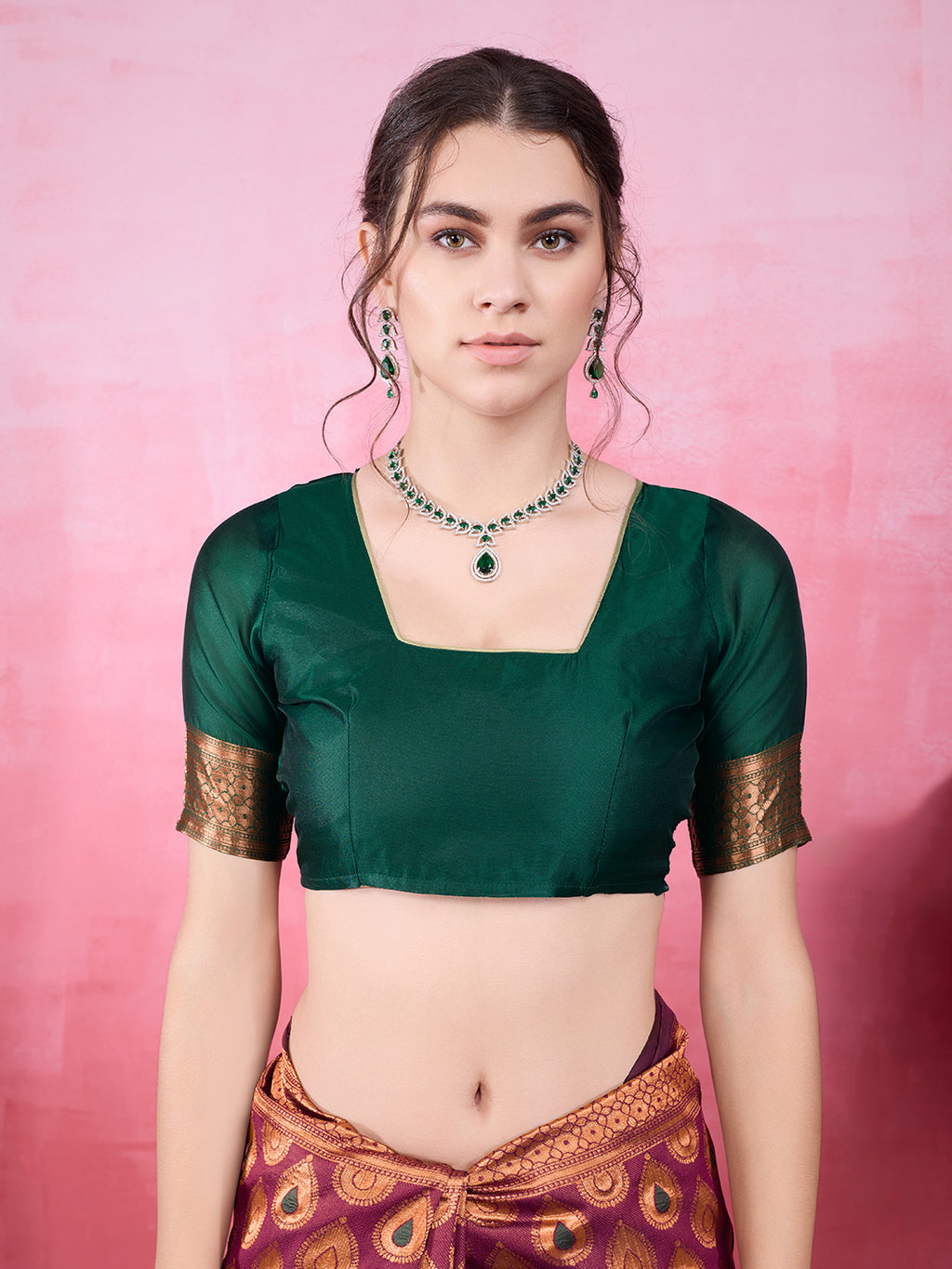 DrapeKatha Royal Wine – Woven Bollywood Pure Silk Saree