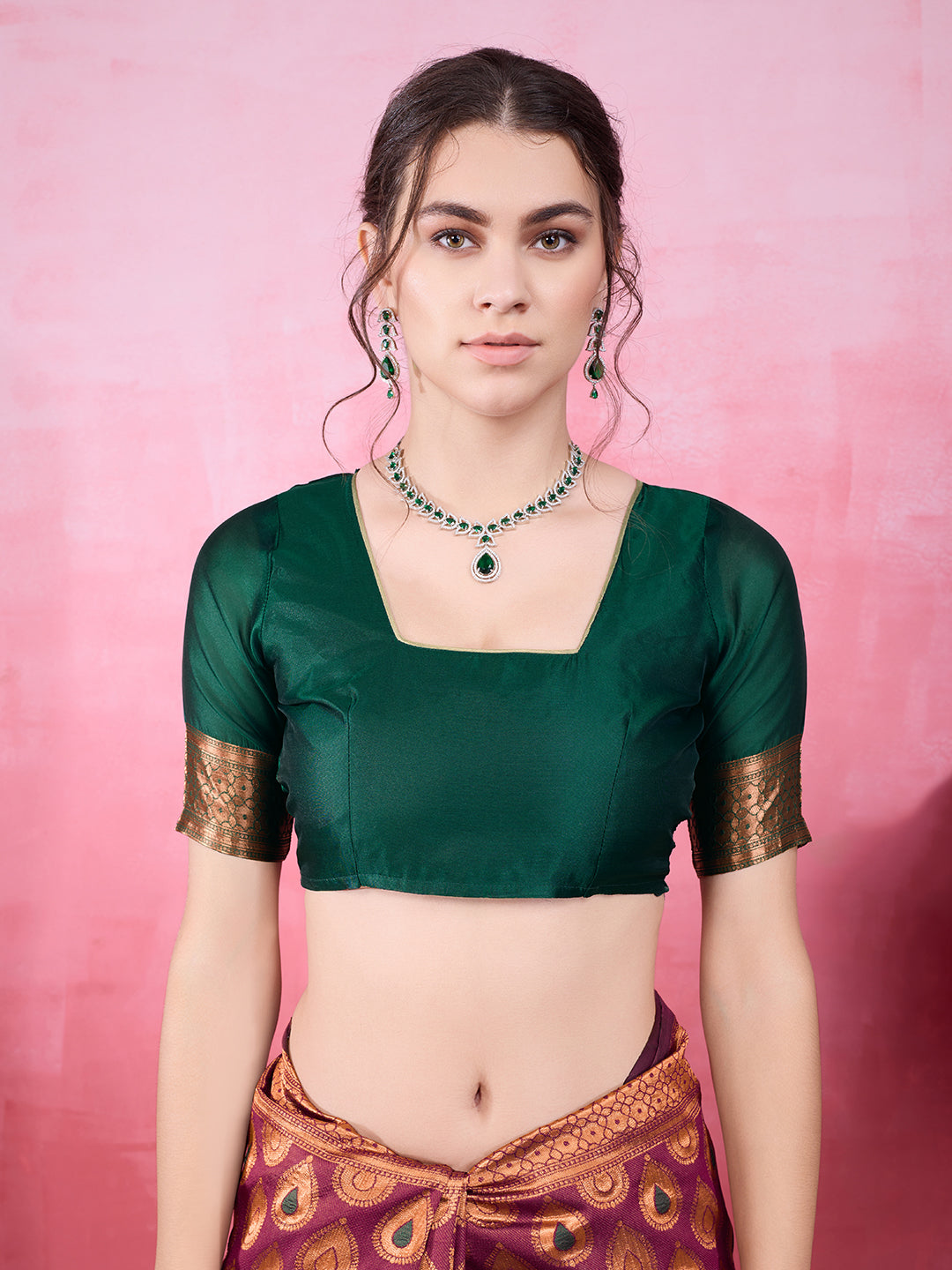 DrapeKatha Royal Wine – Woven Bollywood Pure Silk Saree