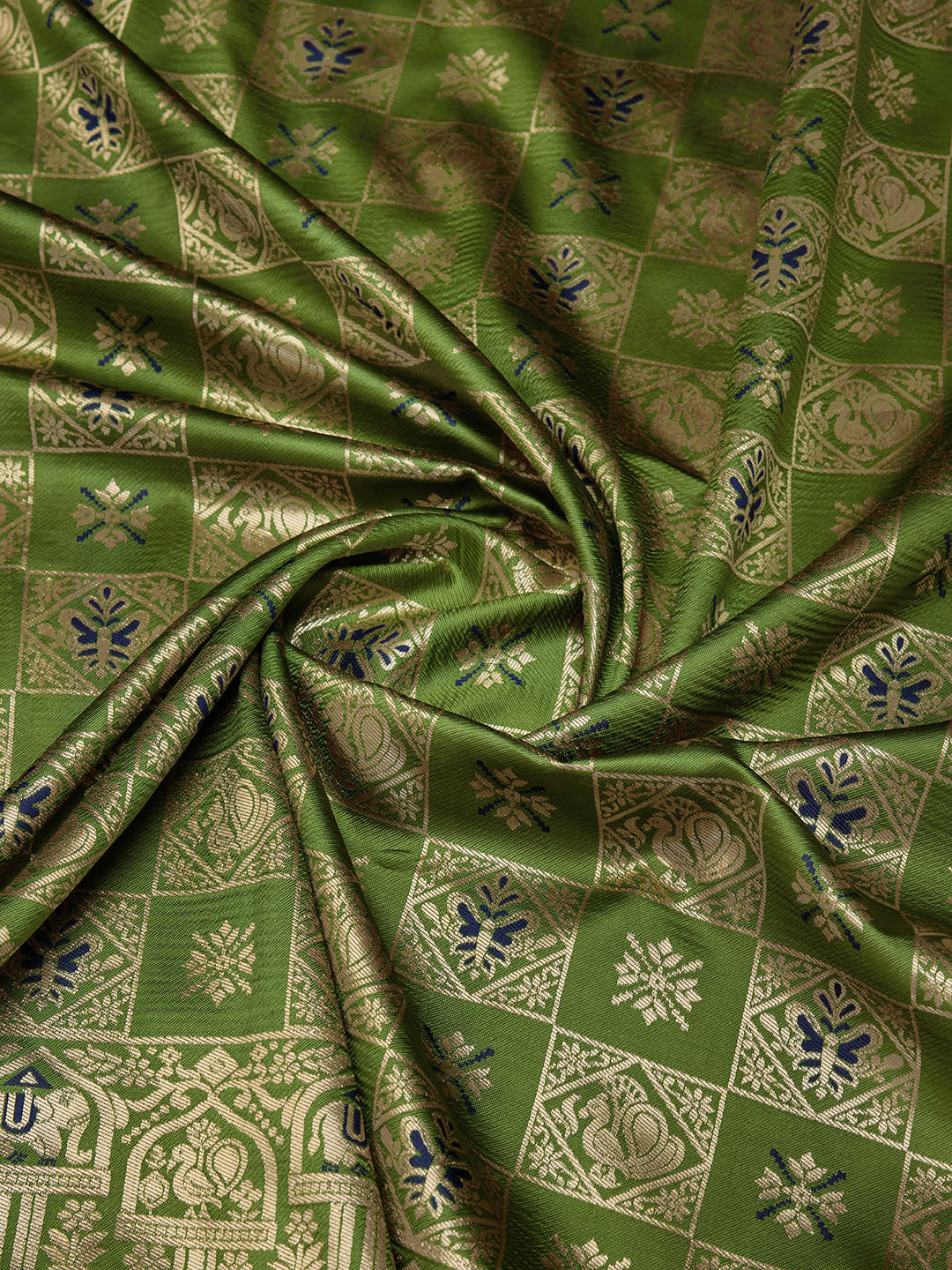 DrapeKatha Forest Fable – Digital Print Banarasi Silk Blend Saree