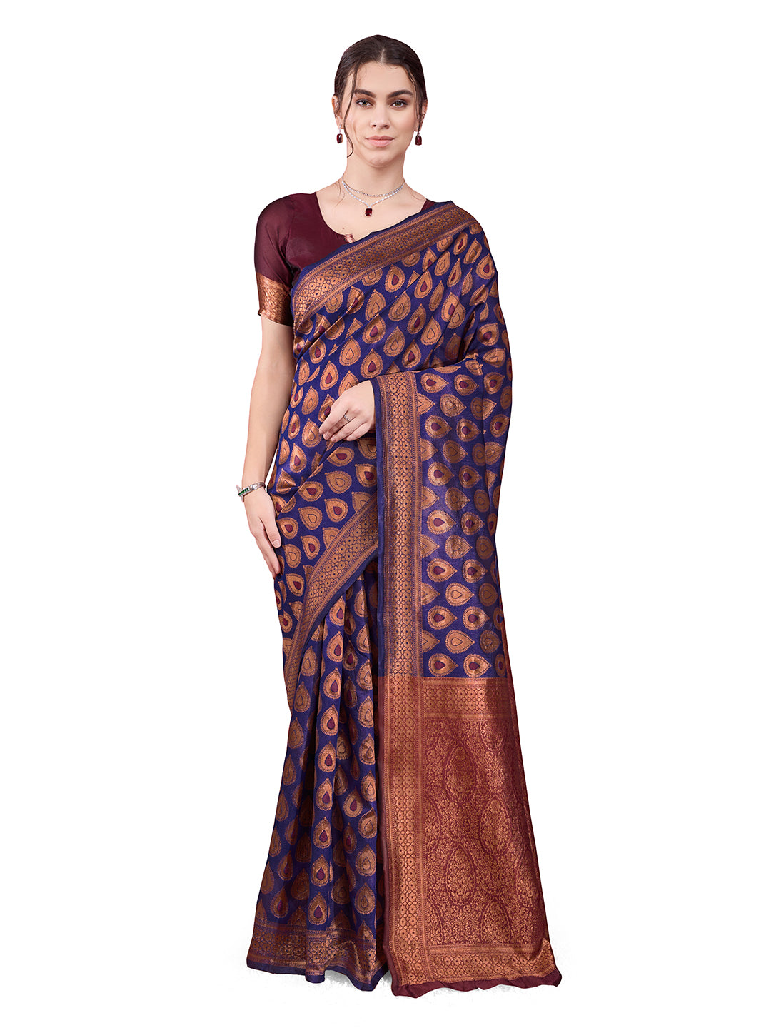 DrapeKatha Twilight Tones – Woven Bollywood Pure Silk Saree
