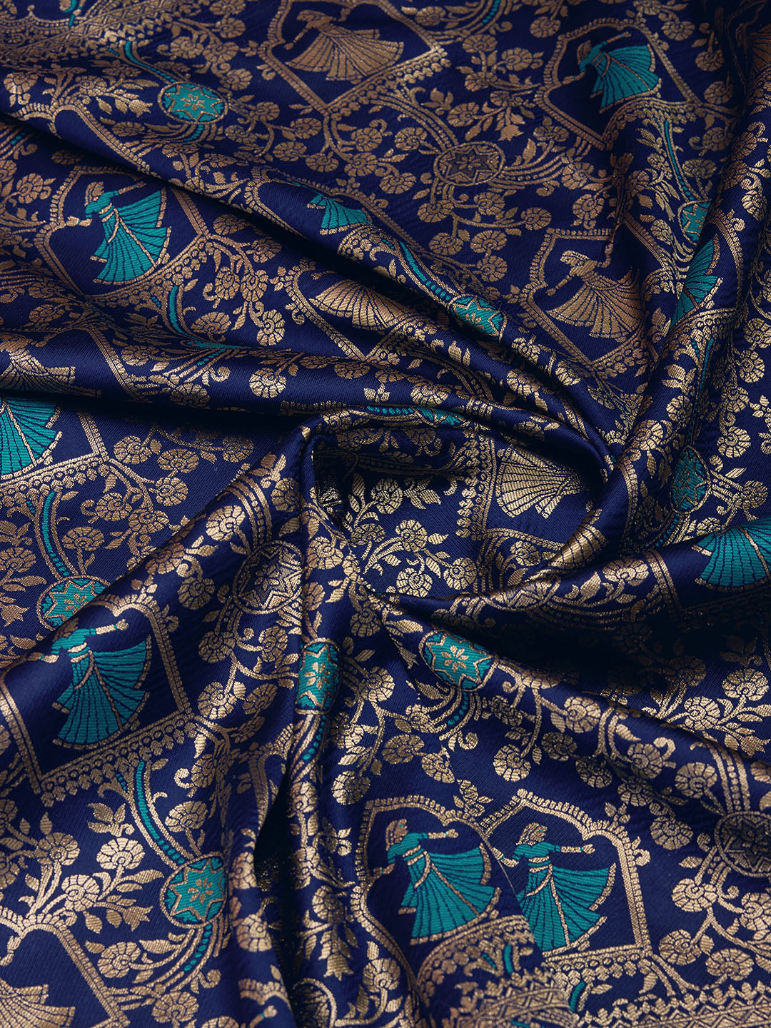 DrapeKatha Mint Muse – Digital Print Banarasi Silk Blend Saree