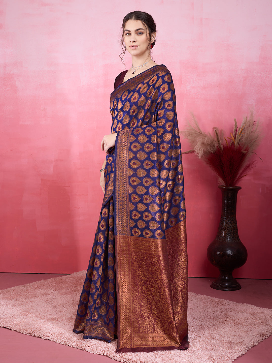 DrapeKatha Twilight Tones – Woven Bollywood Pure Silk Saree