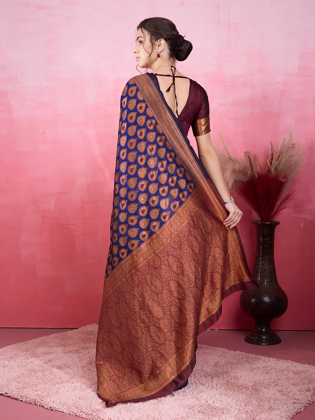 DrapeKatha Twilight Tones – Woven Bollywood Pure Silk Saree
