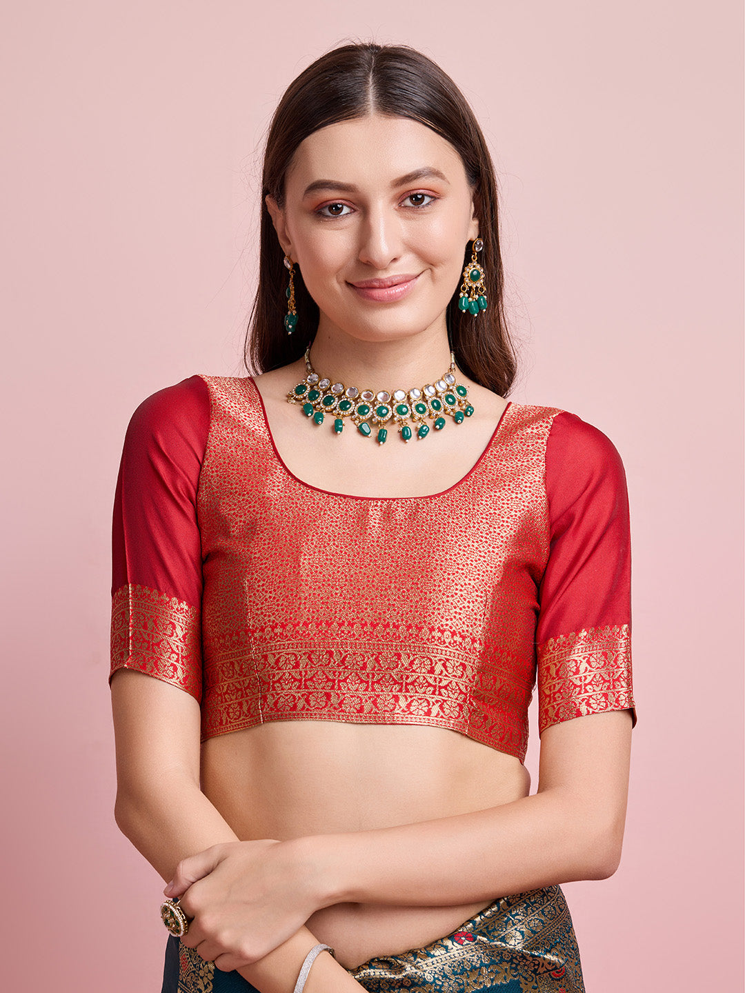 DrapeKatha RangSutra – Digital Print Banarasi Silk Blend Saree