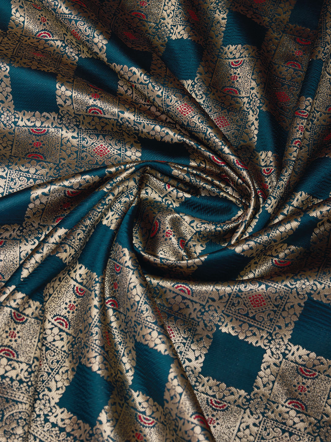 DrapeKatha RangSutra – Digital Print Banarasi Silk Blend Saree