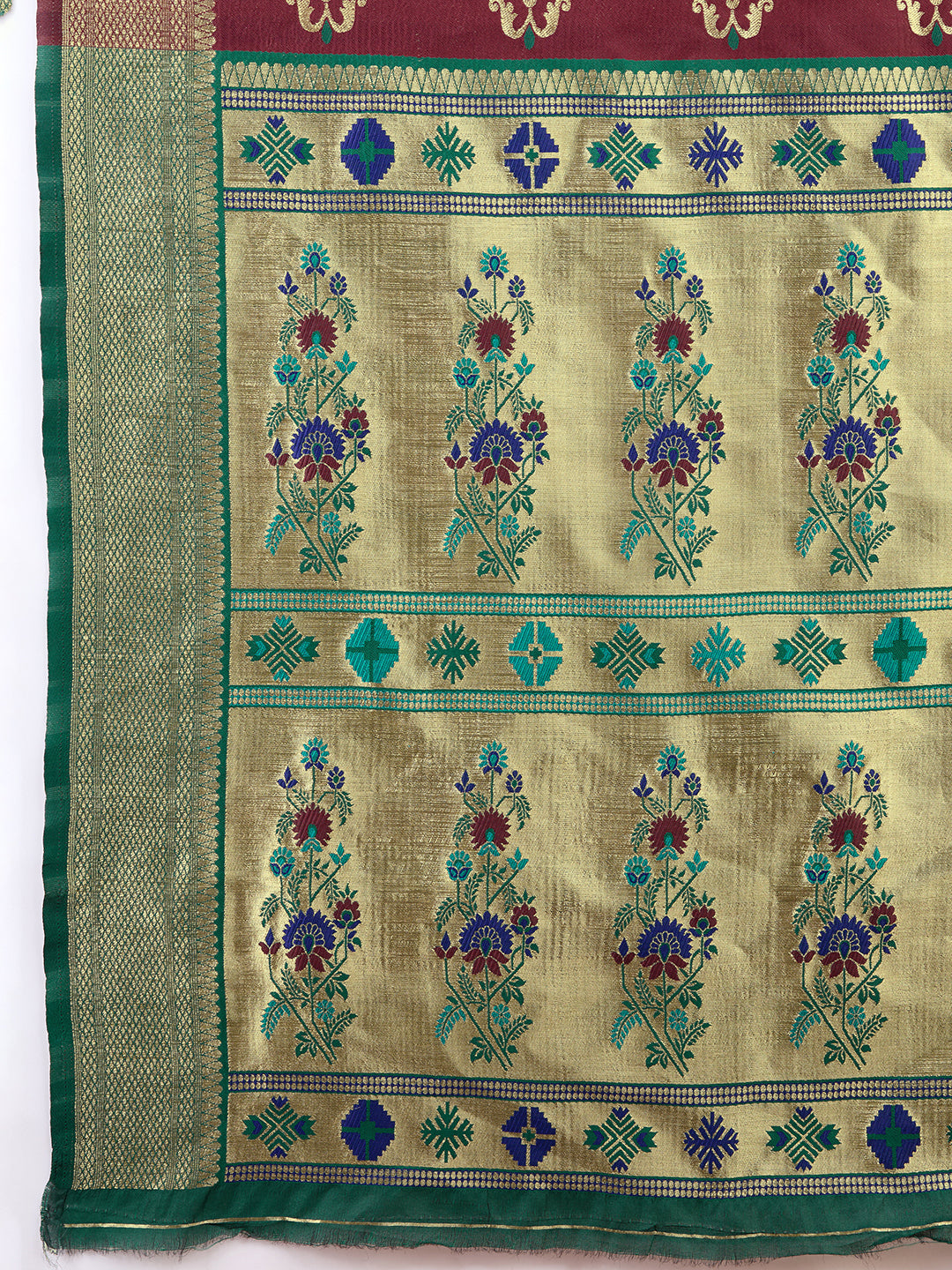 DrapeKatha Wine Enchant – Embellished Banarasi Tussar Silk Saree