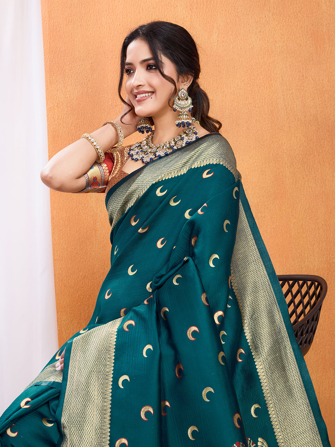 DrapeKatha Meadow Muse – Embellished Banarasi Tussar Silk Saree