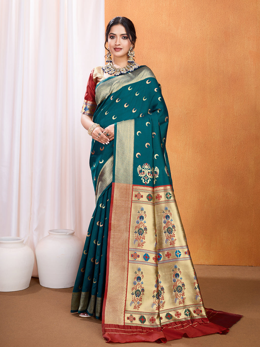 DrapeKatha Meadow Muse – Embellished Banarasi Tussar Silk Saree