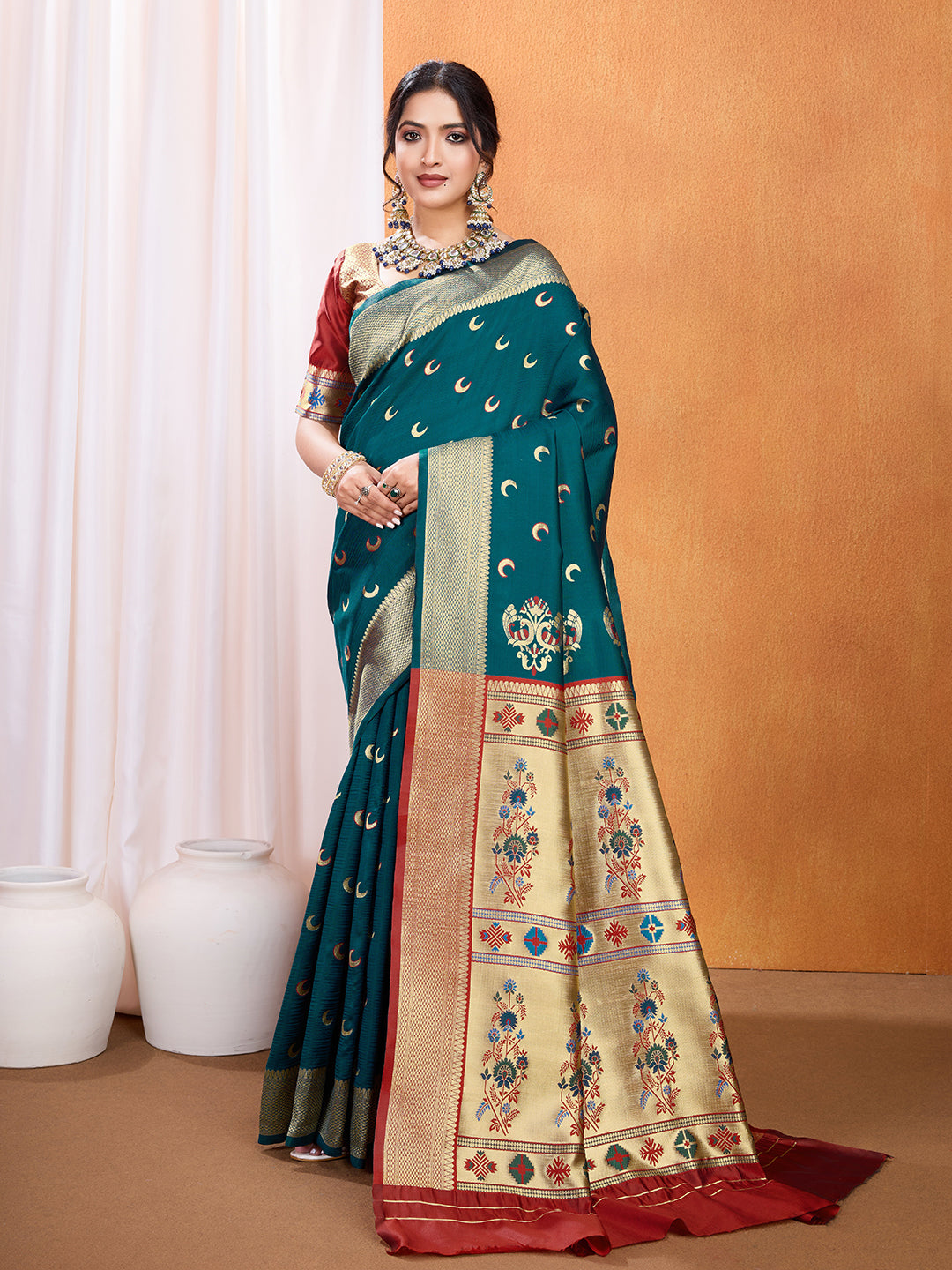 DrapeKatha Meadow Muse – Embellished Banarasi Tussar Silk Saree