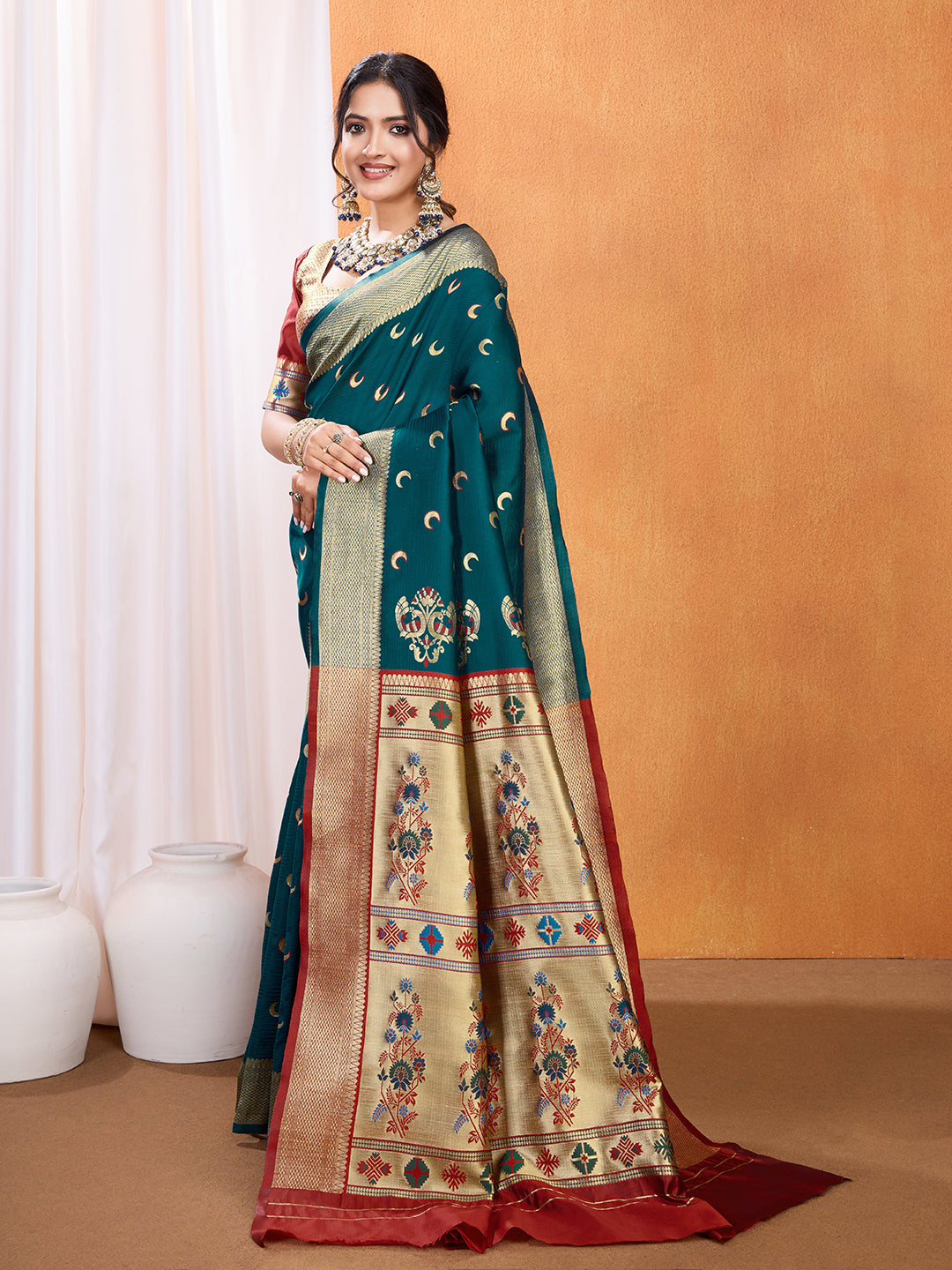 DrapeKatha Meadow Muse – Embellished Banarasi Tussar Silk Saree