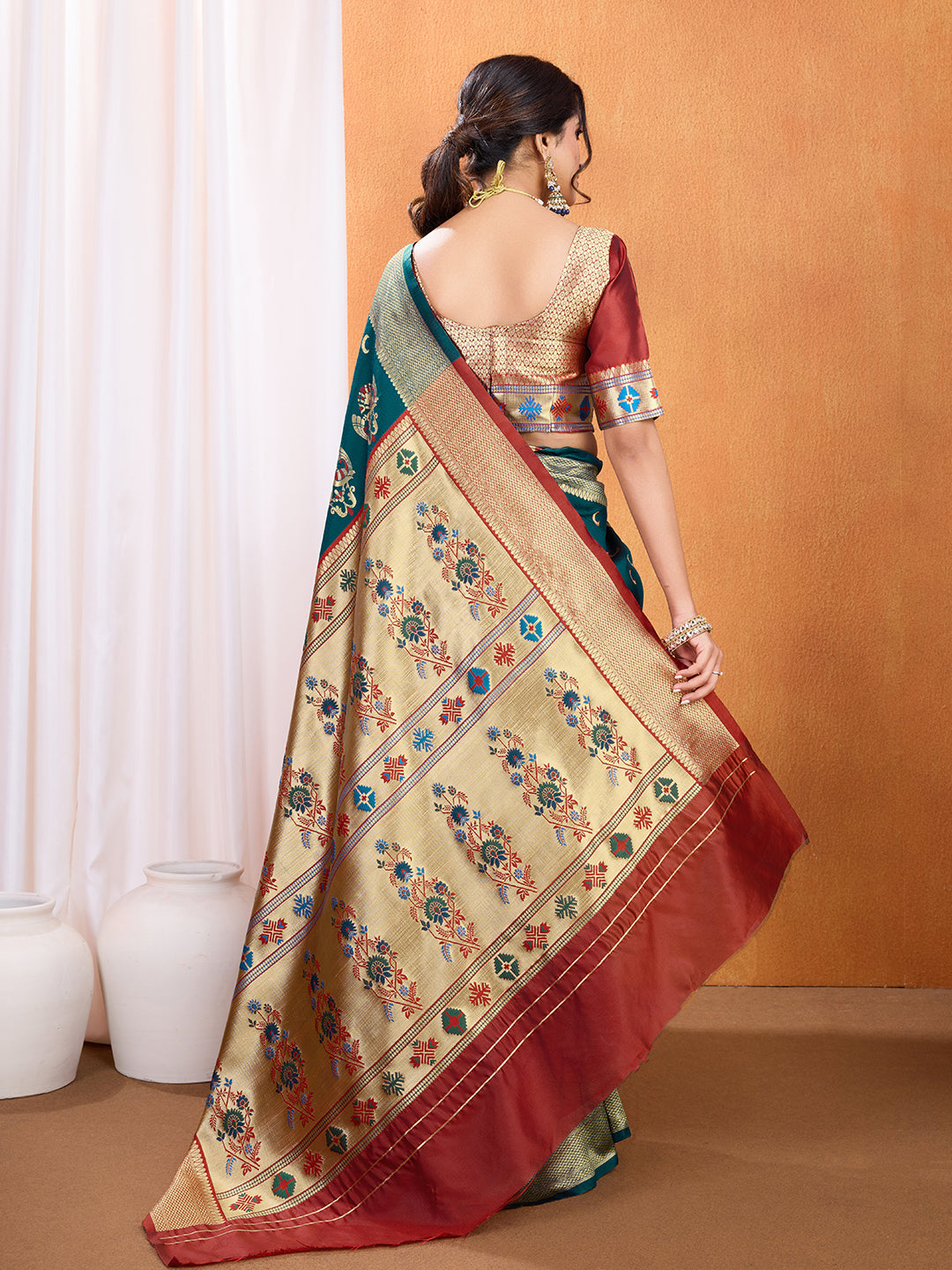 DrapeKatha Meadow Muse – Embellished Banarasi Tussar Silk Saree