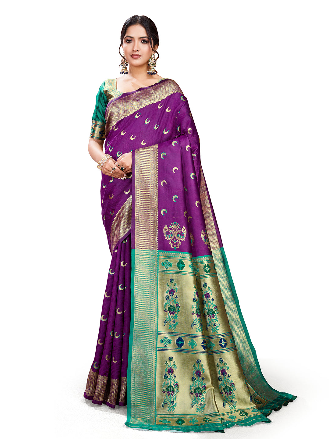 DrapeKatha Mystic Plum – Embellished Banarasi Tussar Silk Saree