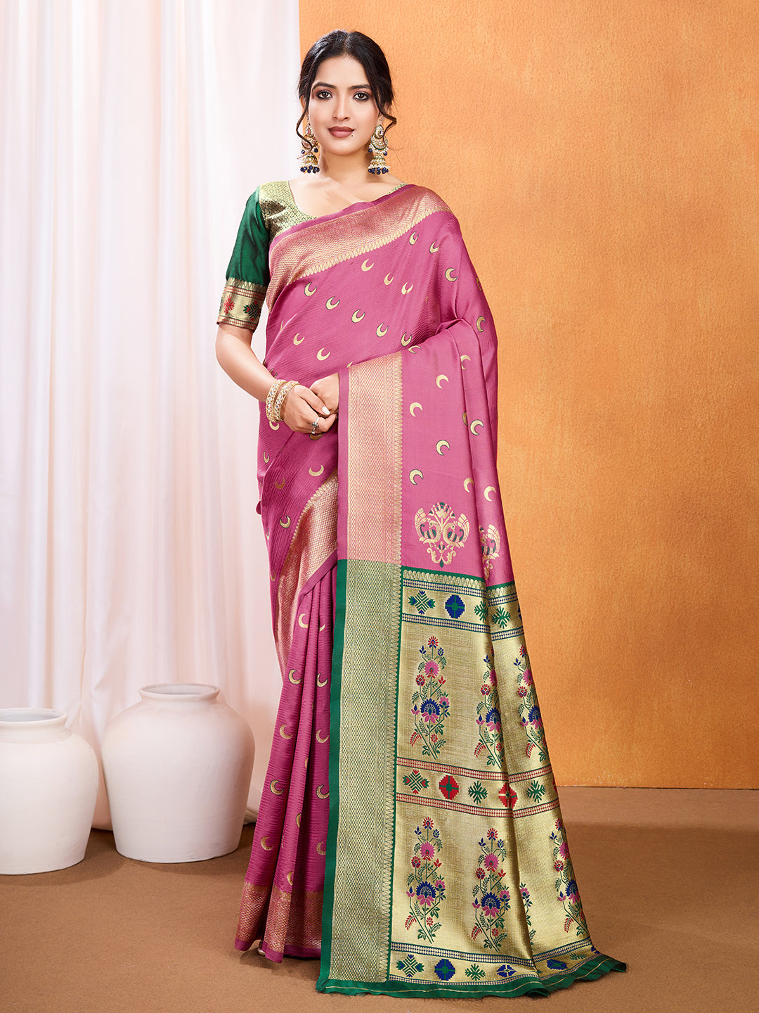 DrapeKatha Petal Sheen – Embellished Banarasi Tussar Silk Saree