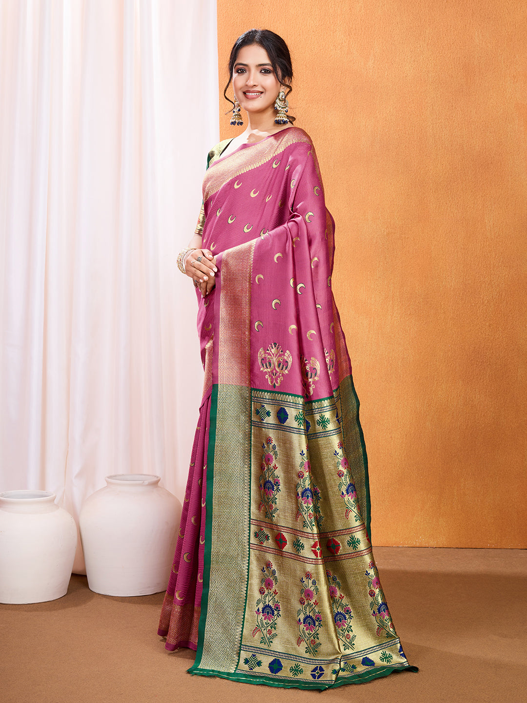 DrapeKatha Petal Sheen – Embellished Banarasi Tussar Silk Saree