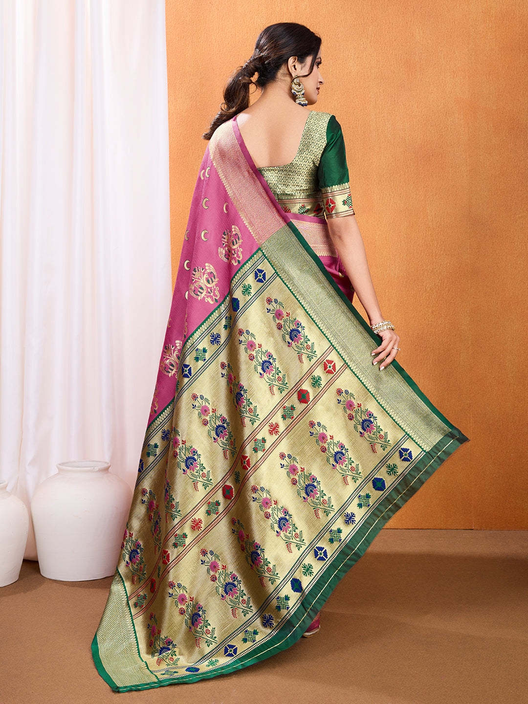 DrapeKatha Petal Sheen – Embellished Banarasi Tussar Silk Saree